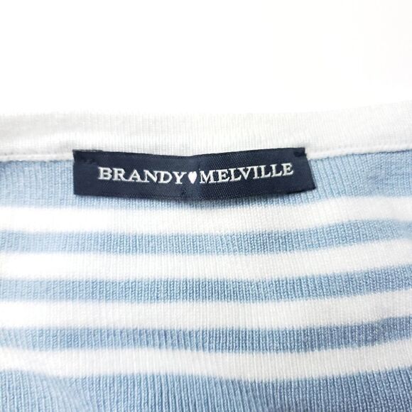 Brandy Melville blue white striped knit halter top - Picture 7 of 8